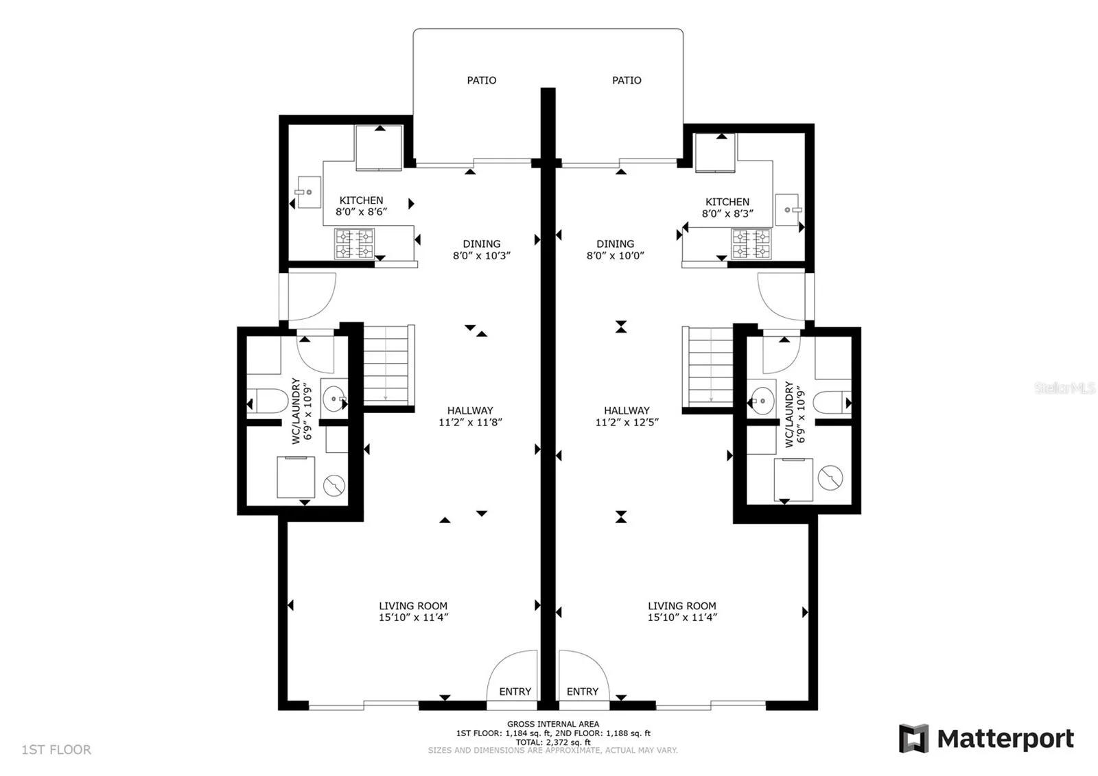 312 DUE EAST ST | Schematic drawing of Duplex first floor